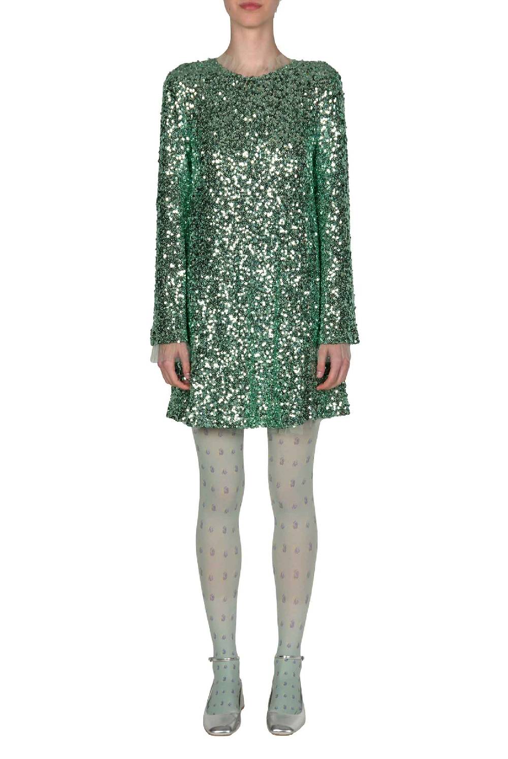 Luisa Beccaria Miniabito con paillettes color menta Qualità Garantita