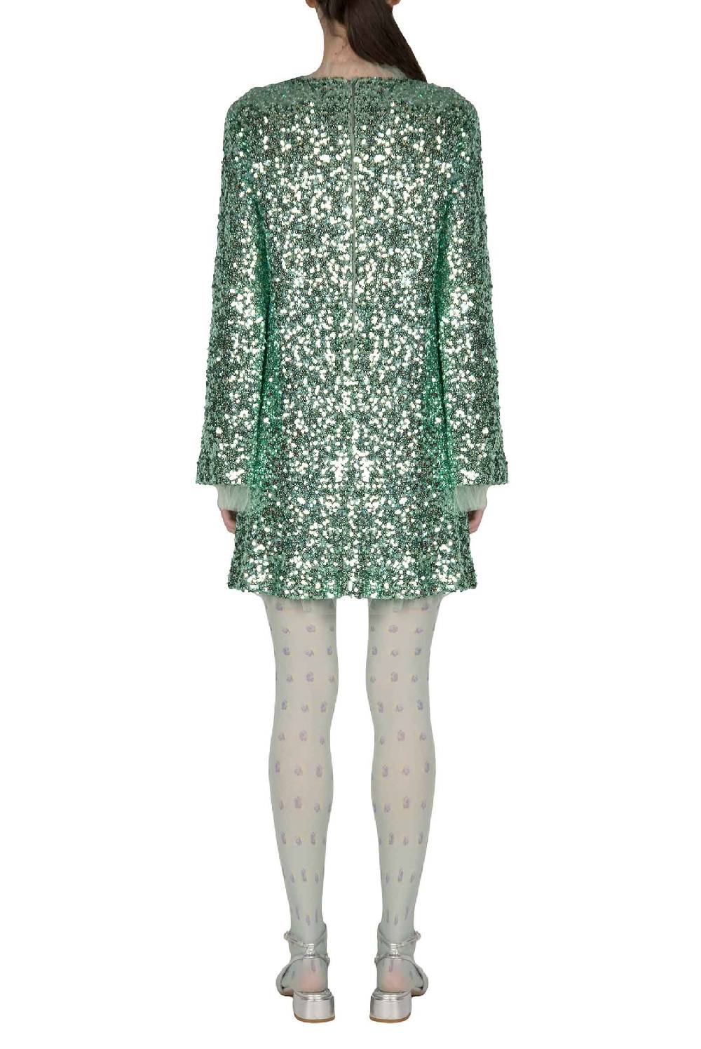 Luisa Beccaria Miniabito con paillettes color menta Qualità Garantita