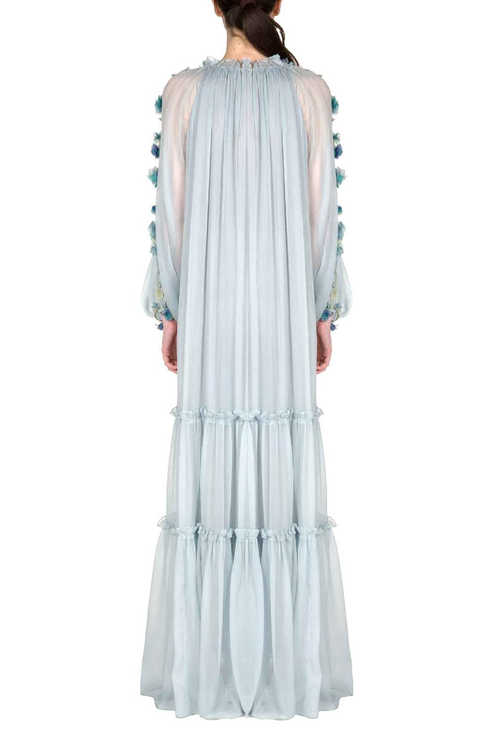 Luisa Beccaria Abito lungo in chiffon con dettaglio floreale Shopping Online