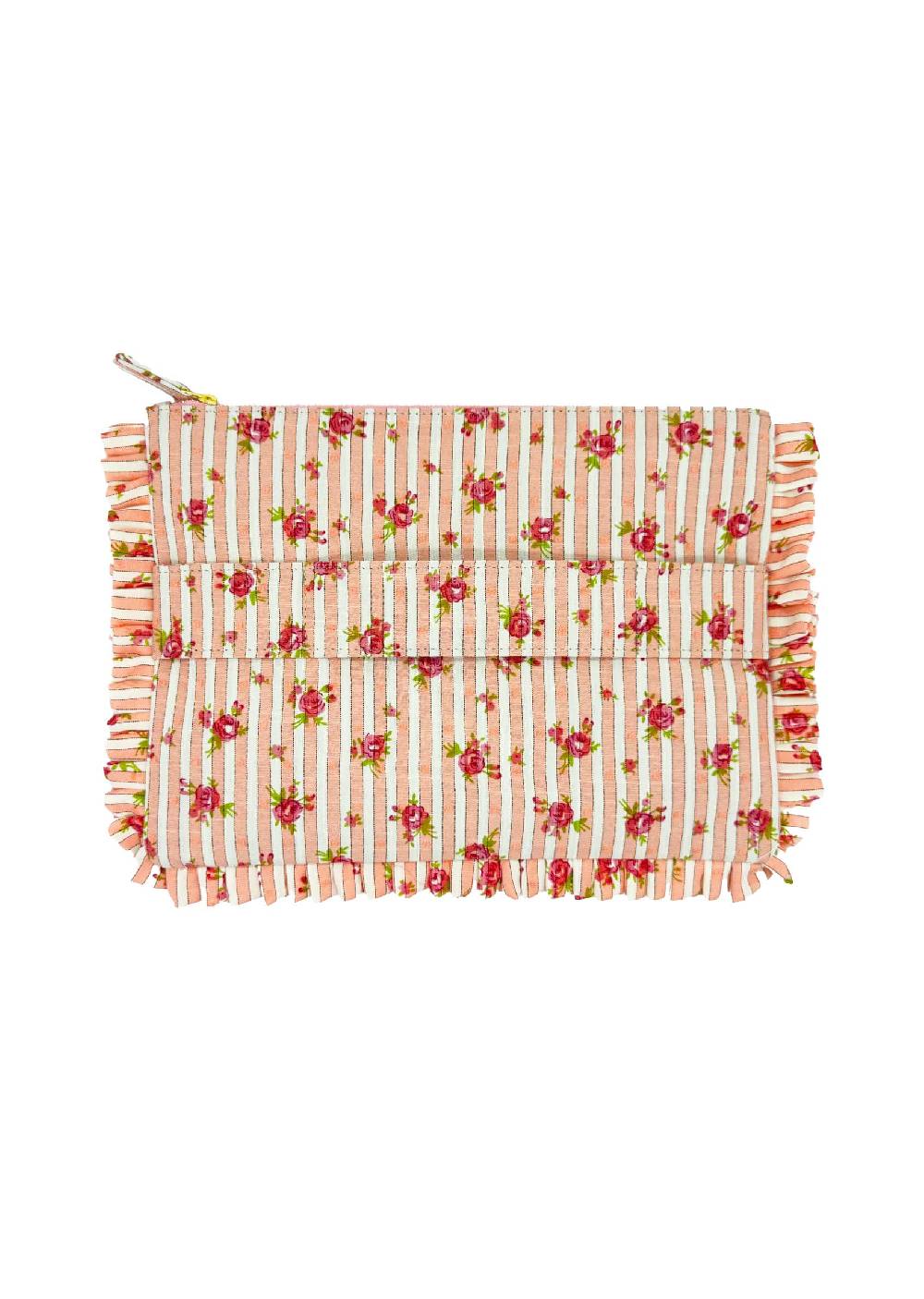 Luisa Beccaria Pochette Grande A Mano Rose Rigate Rosa Convenienza