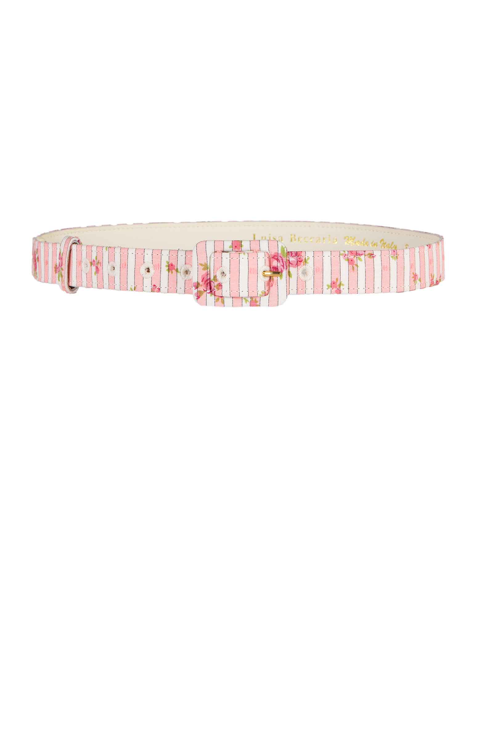 Luisa Beccaria Cintura rosa con rose a righe Offerta