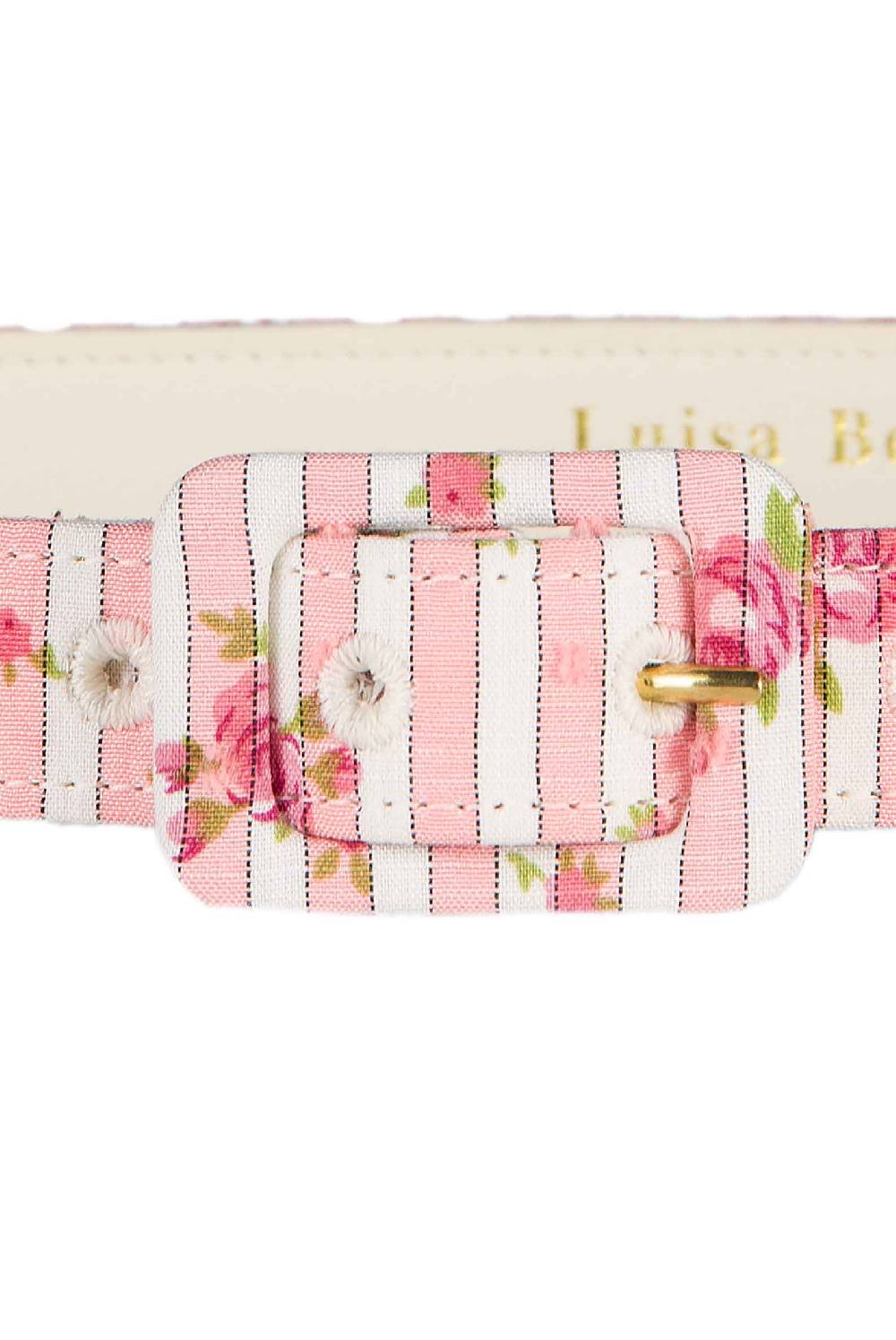 Luisa Beccaria Cintura rosa con rose a righe Offerta