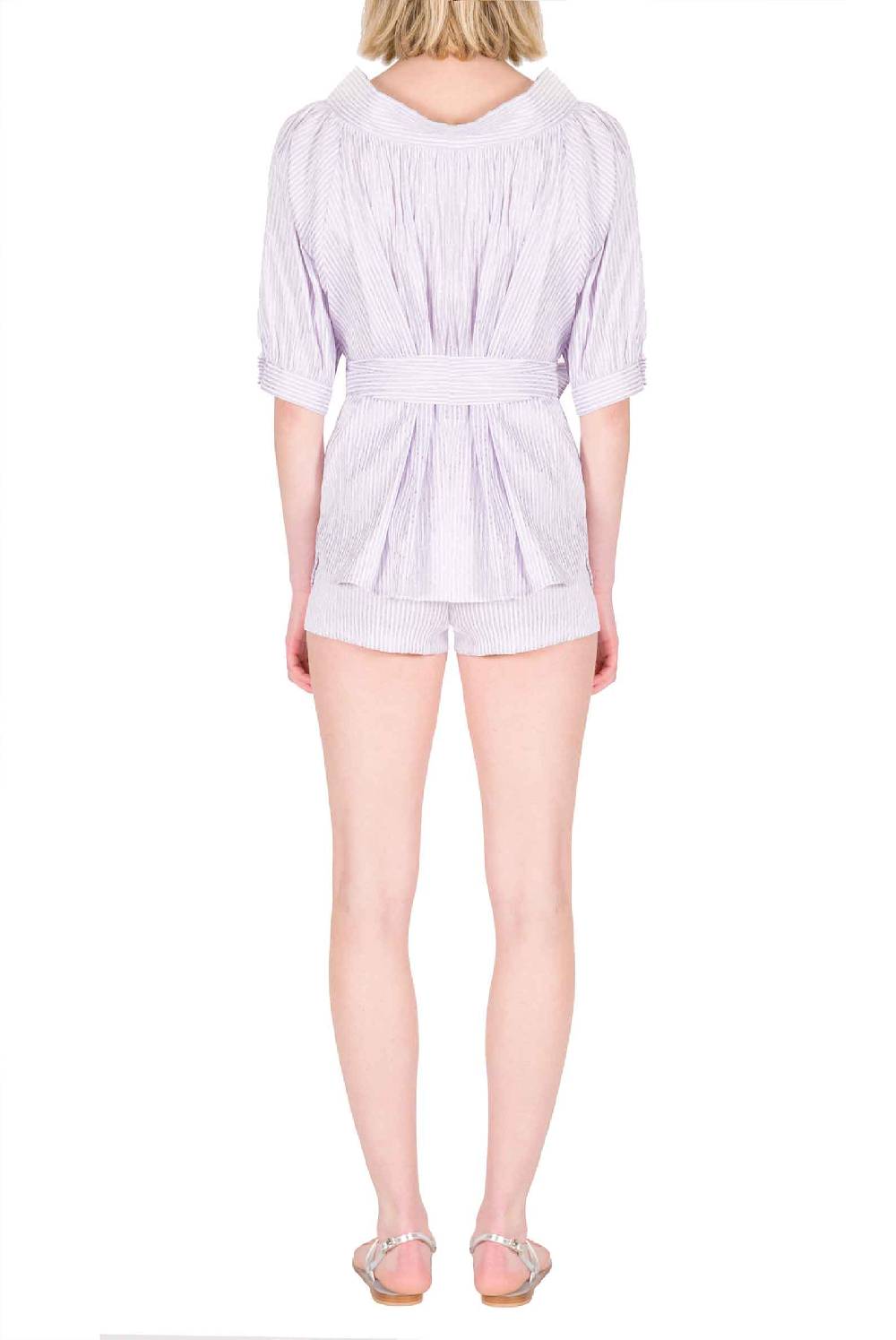 Luisa Beccaria Camicia oversize in cotone a righe Saldi Di Fabbrica