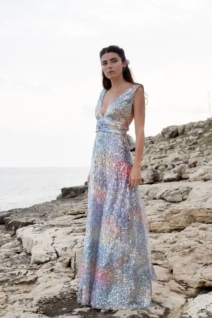 Luisa Beccaria Abito in Paillettes Degradè di Lucilla Spedizione gratuita