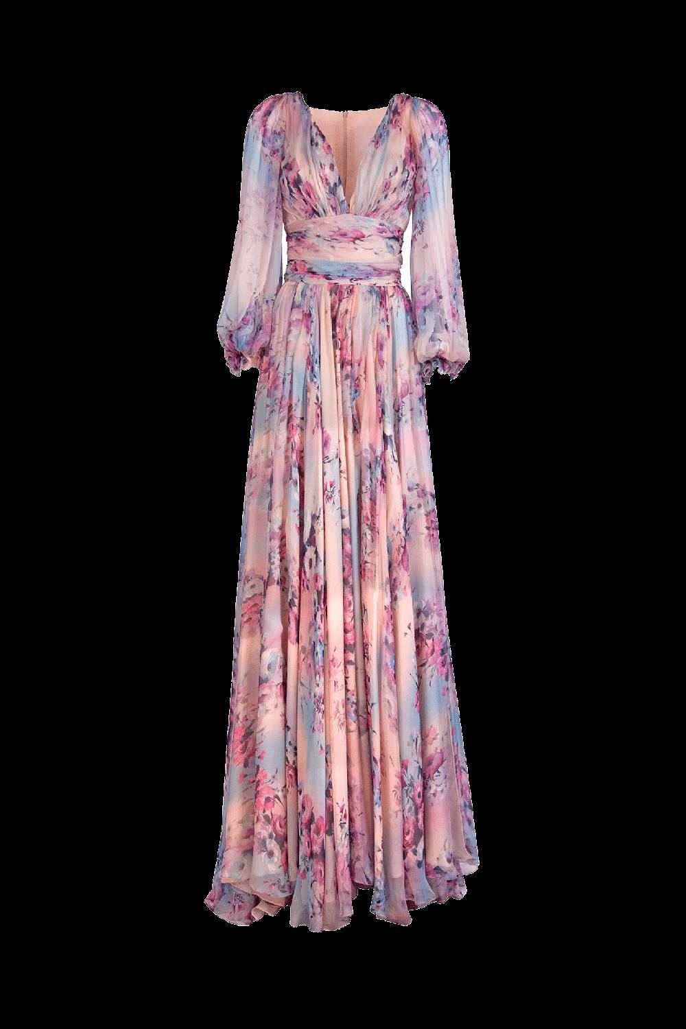 Luisa Beccaria Abito in chiffon stampato di Lucrezia Negozio online di fabbrica