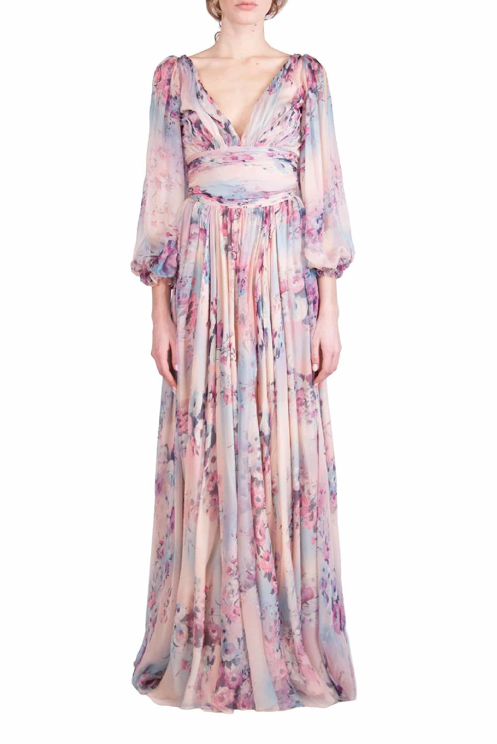 Luisa Beccaria Abito in chiffon stampato di Lucrezia Negozio online di fabbrica