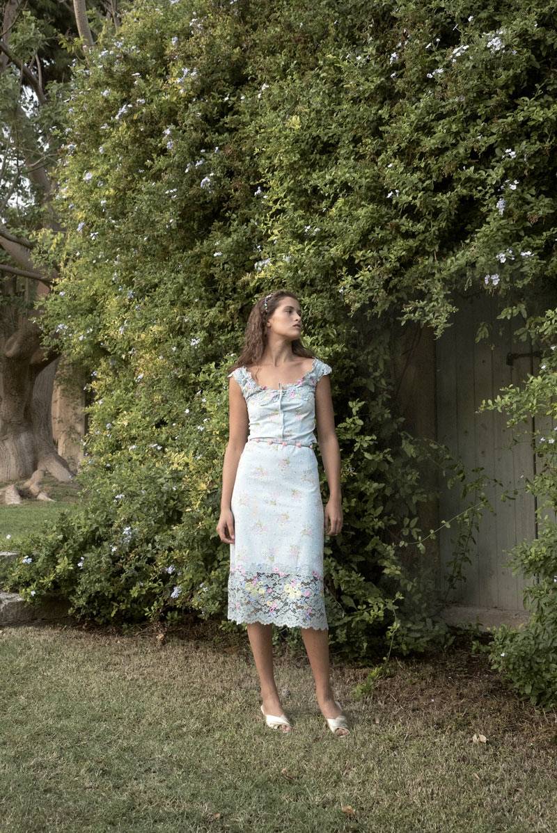 Luisa Beccaria Gonna in misto cotone con finiture in pizzo Black Friday