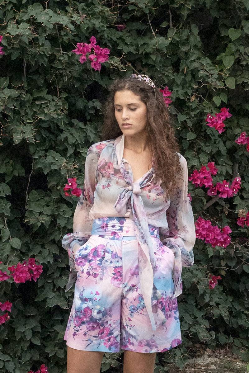 Luisa Beccaria Camicetta in chiffon stampato Offerta Giorno del Papà