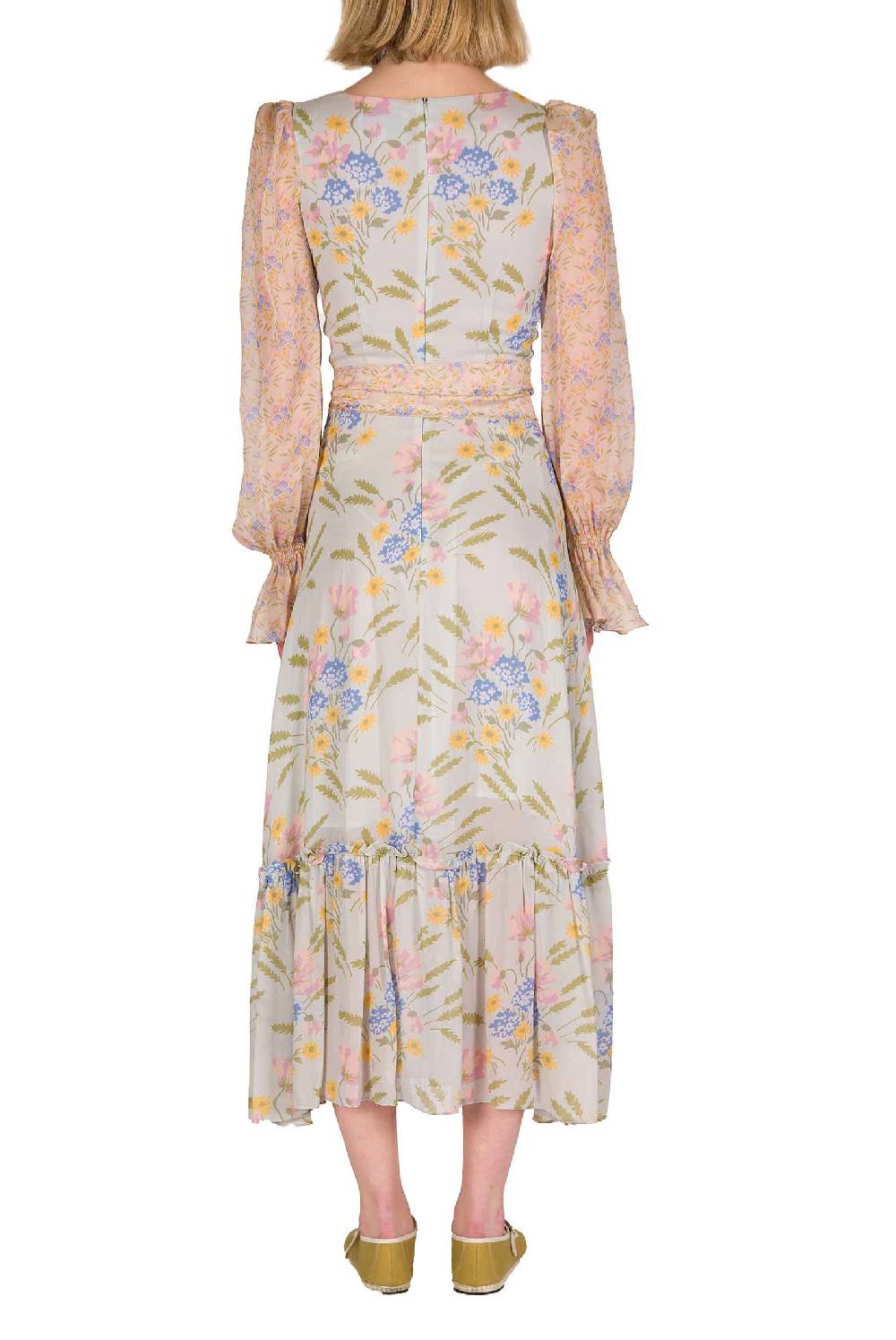 Luisa Beccaria Abito in georgette stampata Blooming Mirage Offerta San Valentino