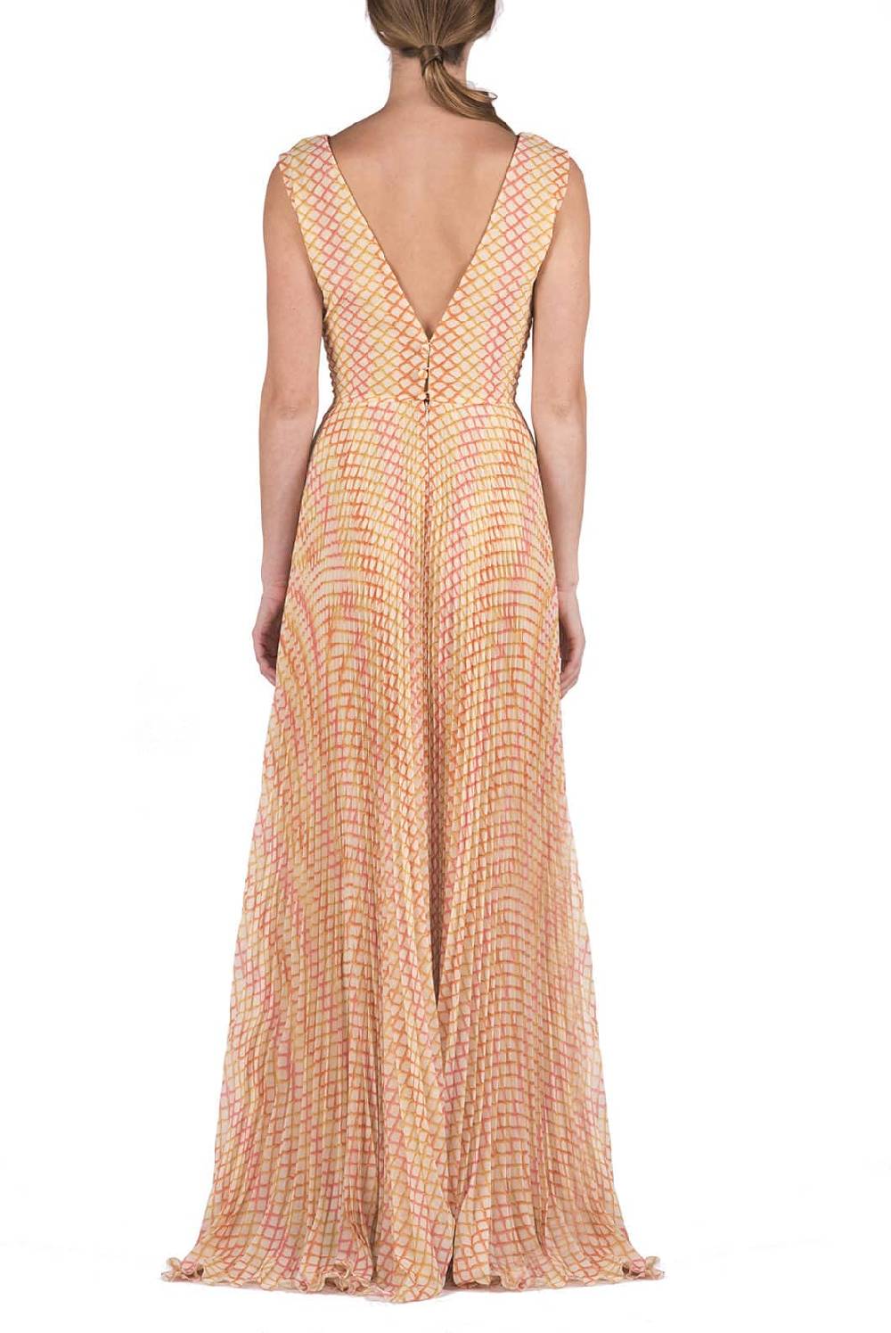 Luisa Beccaria Abito plissettato in georgette a rombi Latest fashion