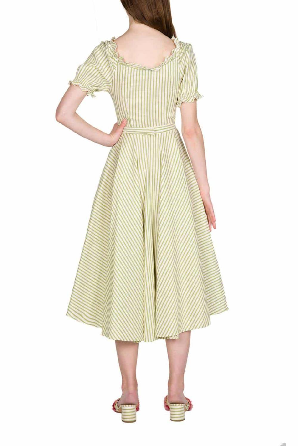 Luisa Beccaria Abito midi in misto cotone con spalle scoperte Bestseller