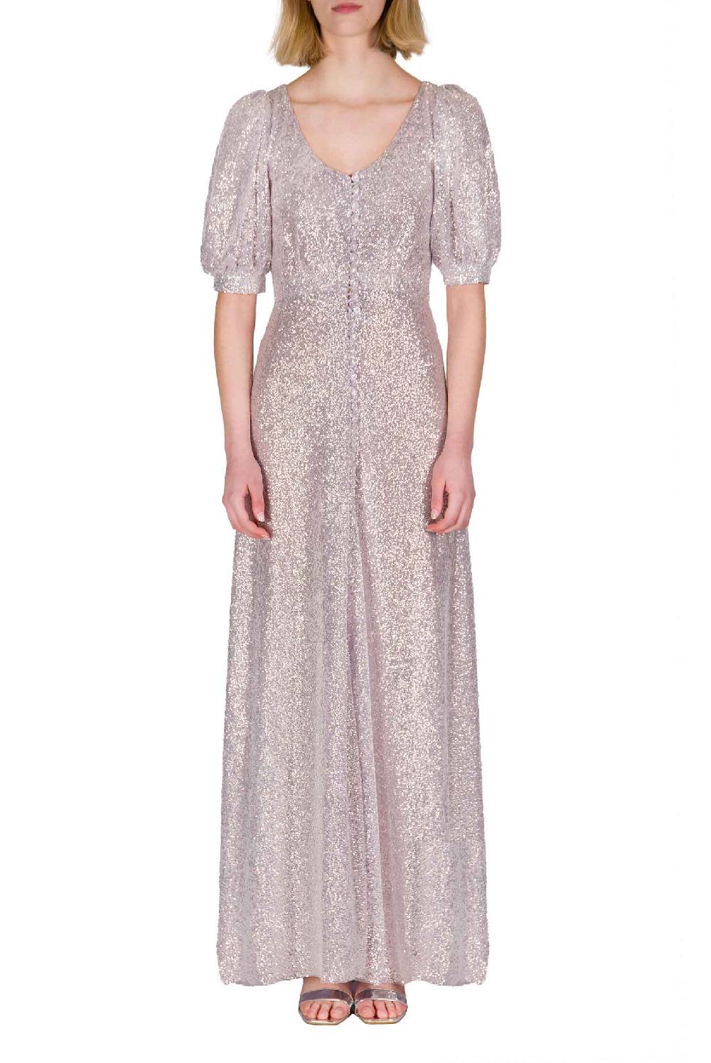 Luisa Beccaria Abito con paillettes bottoncino Prezzo basso