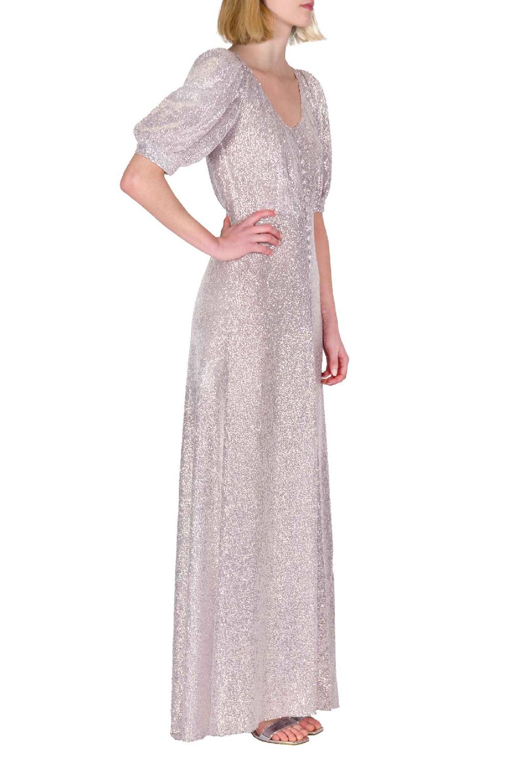 Luisa Beccaria Abito con paillettes bottoncino Prezzo basso