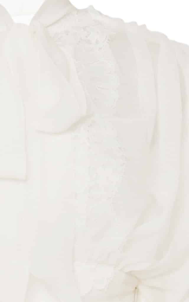 Luisa Beccaria Abito Lungo In Crepon Di Chiffon Con Pizzo Bianco Super Saving Price