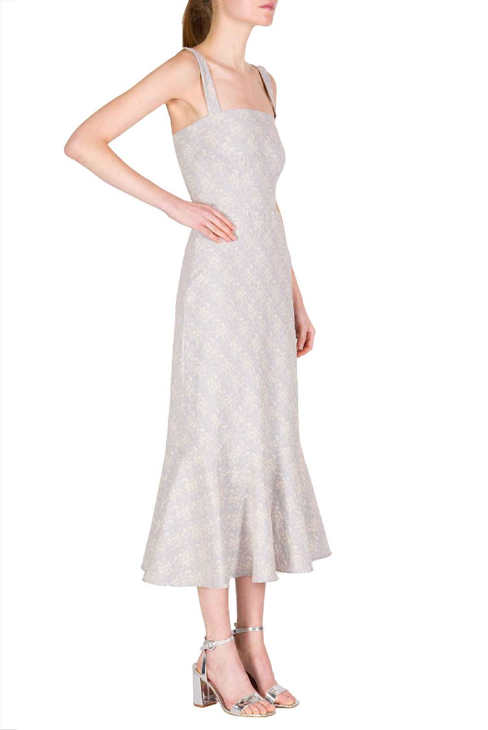 Luisa Beccaria Abito a balze in jacquard floreale Rilascio limitato