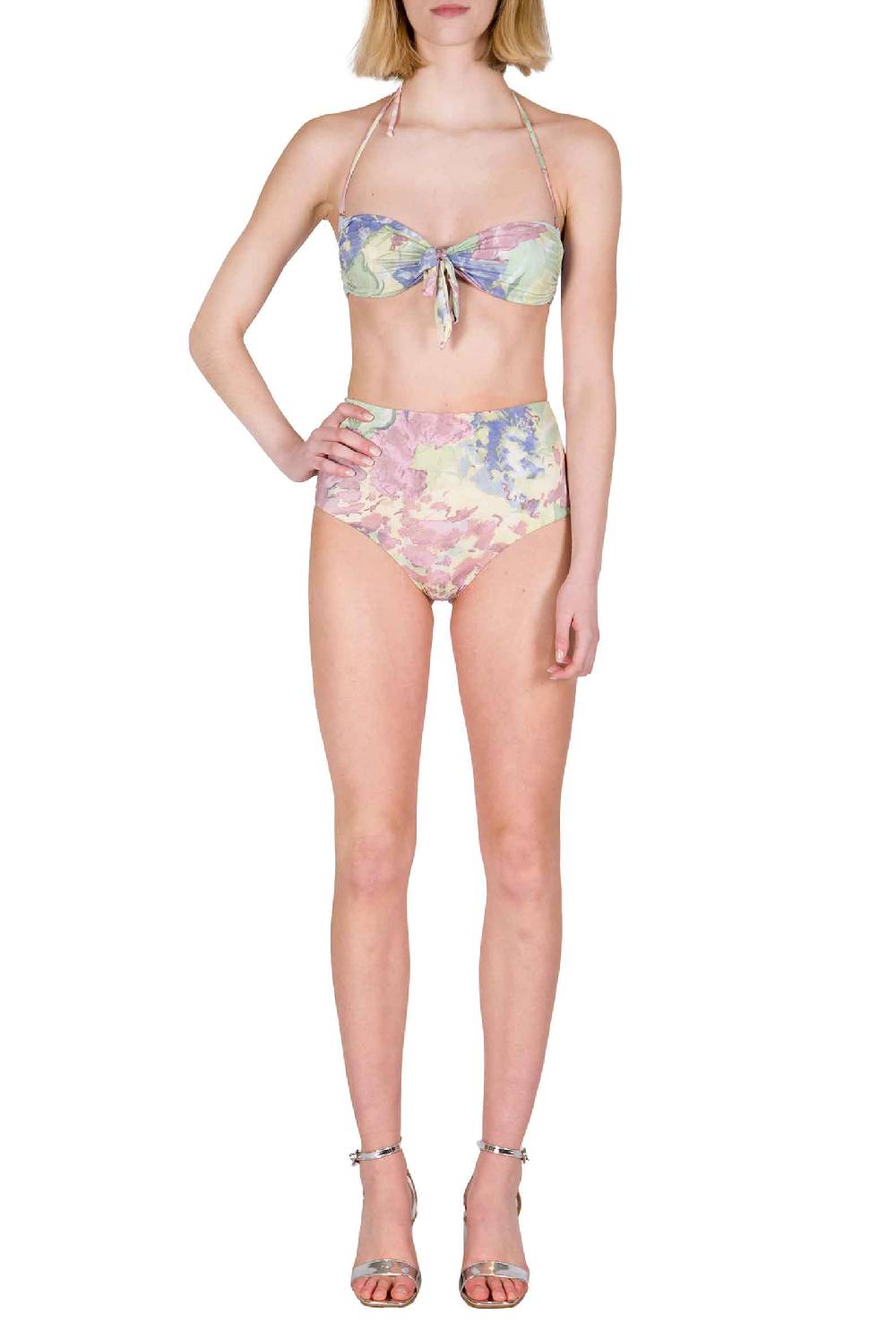 Luisa Beccaria Bikini slip a fascia e vita alta in fiori astratti Ultimi due giorni