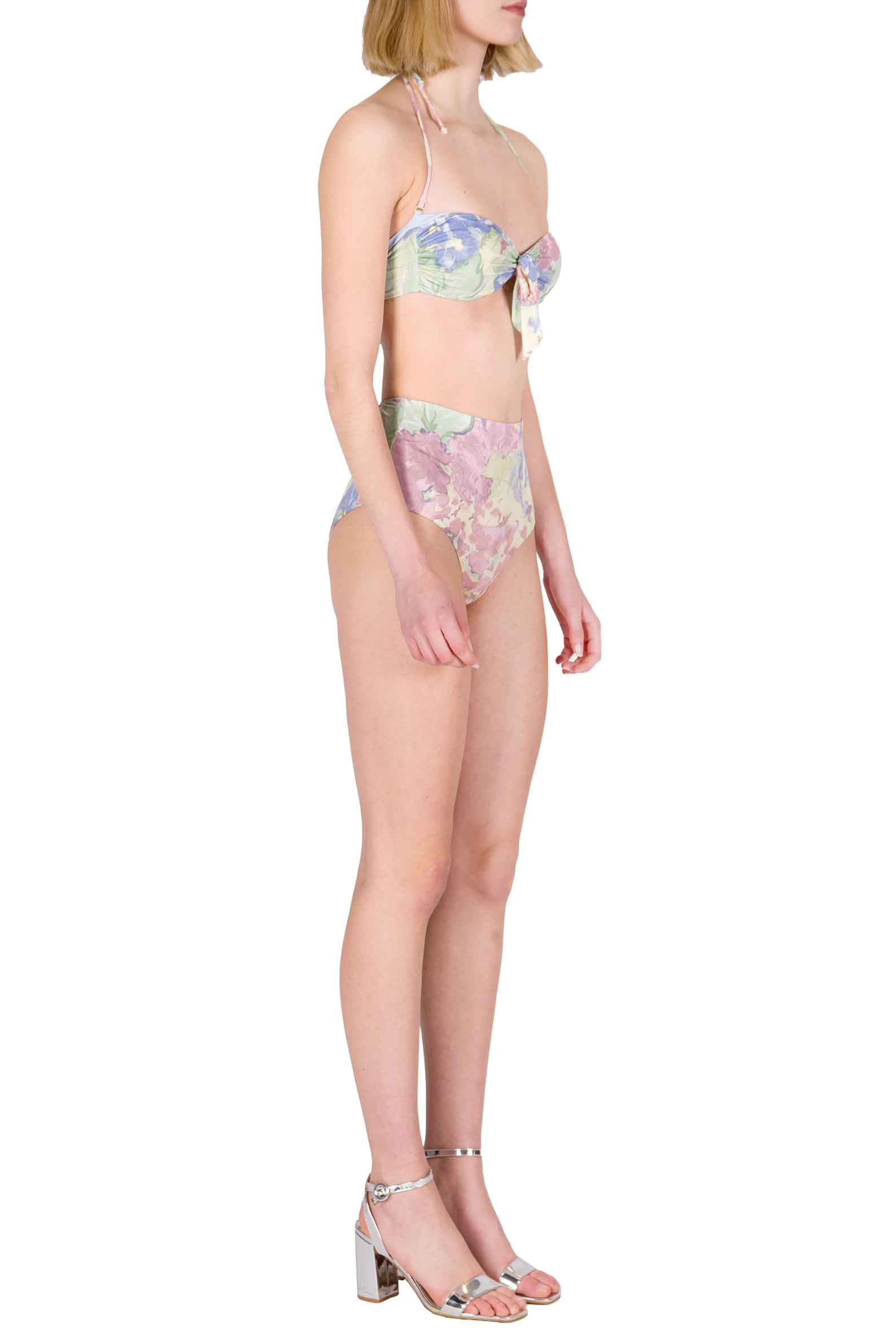 Luisa Beccaria Bikini slip a fascia e vita alta in fiori astratti Ultimi due giorni