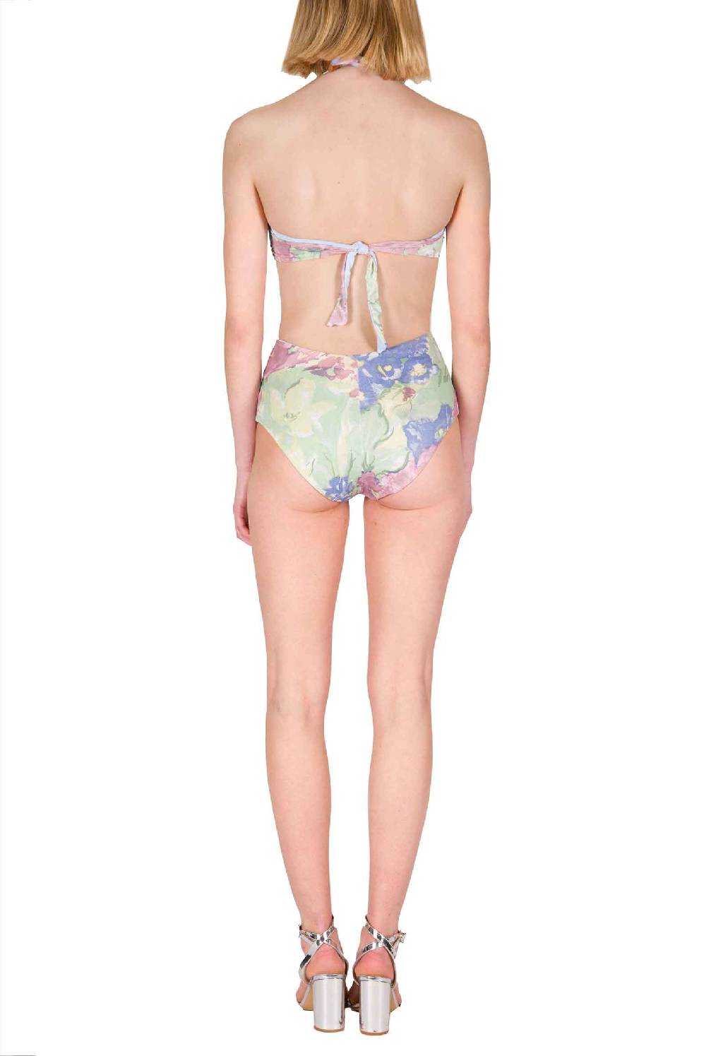 Luisa Beccaria Bikini slip a fascia e vita alta in fiori astratti Ultimi due giorni