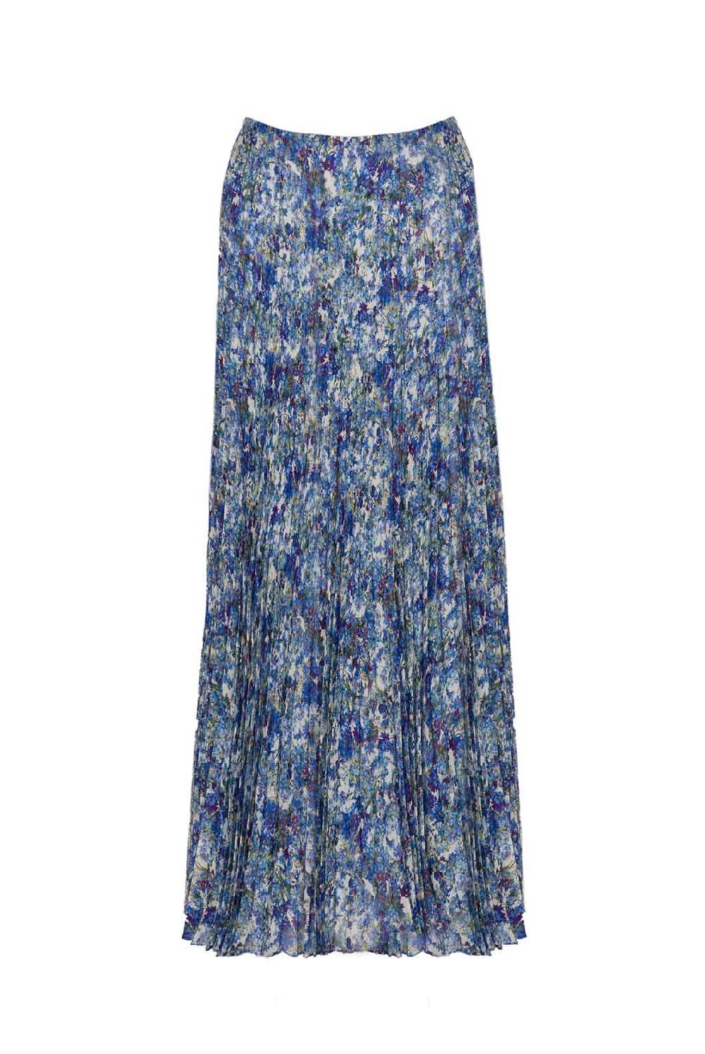 Luisa Beccaria Gonna longuette floreale stampata a pieghe Fino al 65% di sconto