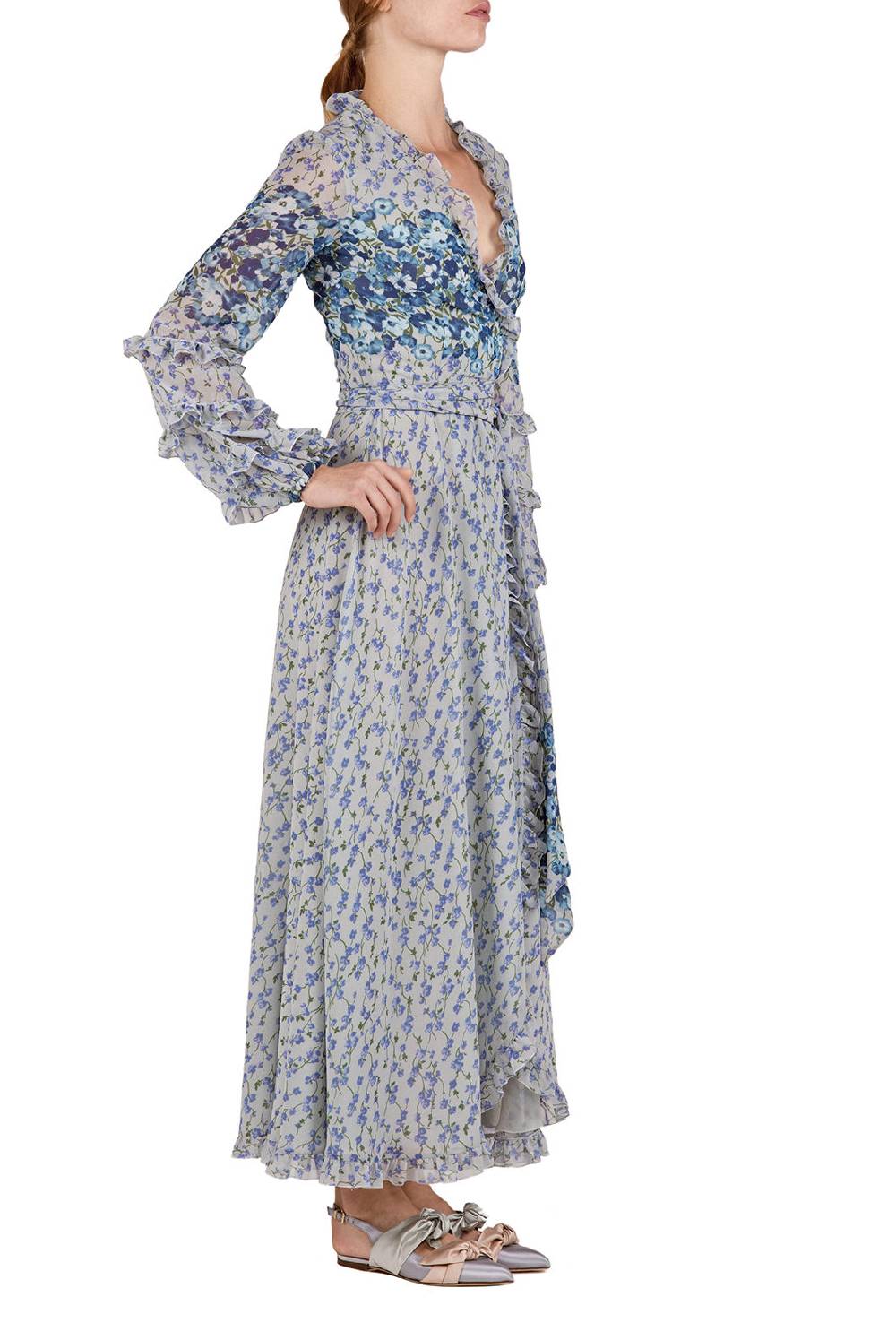 Luisa Beccaria Abito a portafoglio in georgette floreale Fino al 55% di sconto