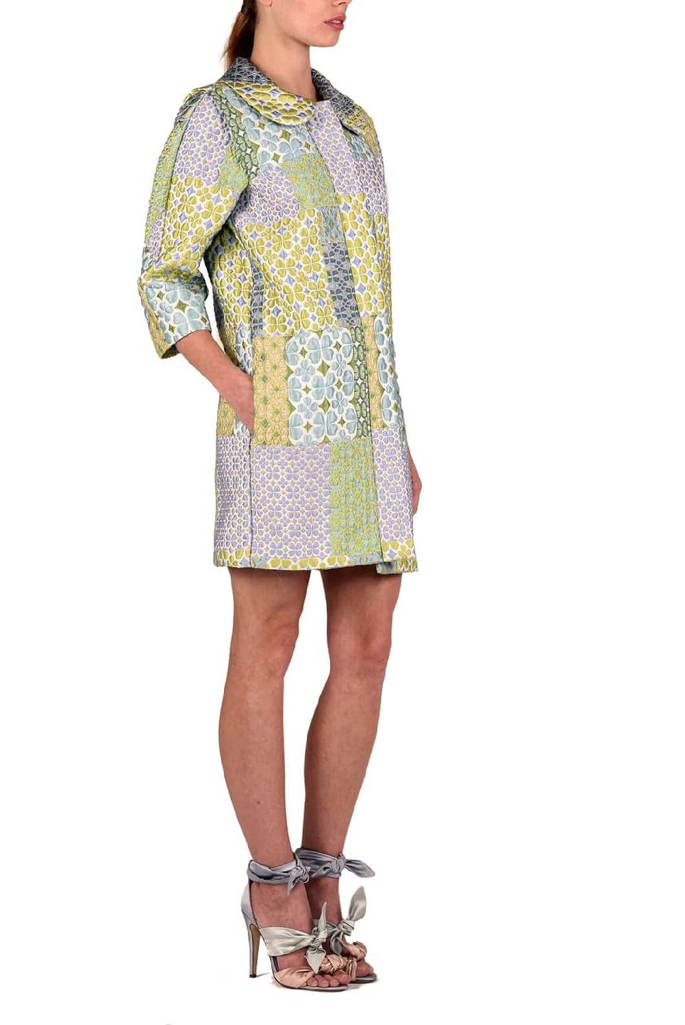 Luisa Beccaria Cappotto in broccato patchwork Solo un giorno rimasto