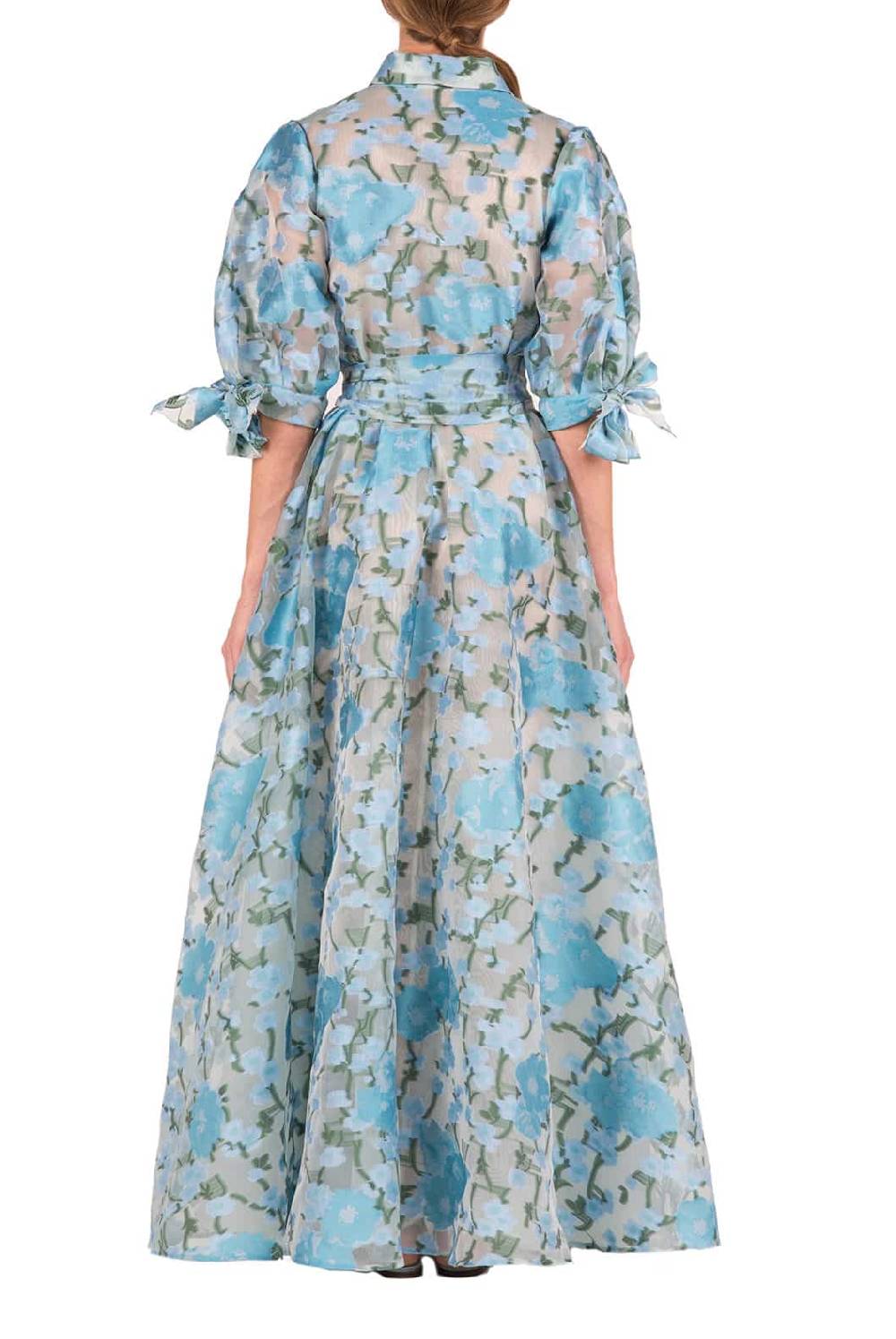 Luisa Beccaria Chemisier in organza con riempimento floreale Limitato a 3 giorni