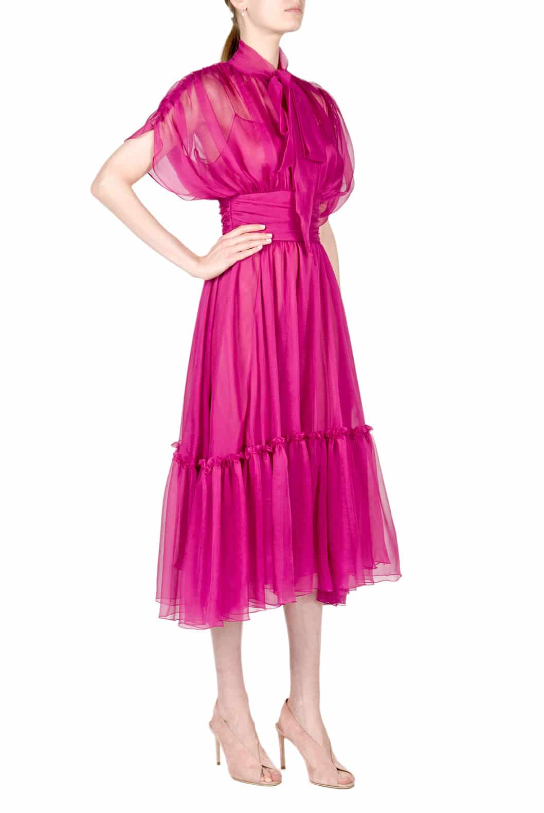 Luisa Beccaria Abito midi Charlotte in chiffon Duty-free