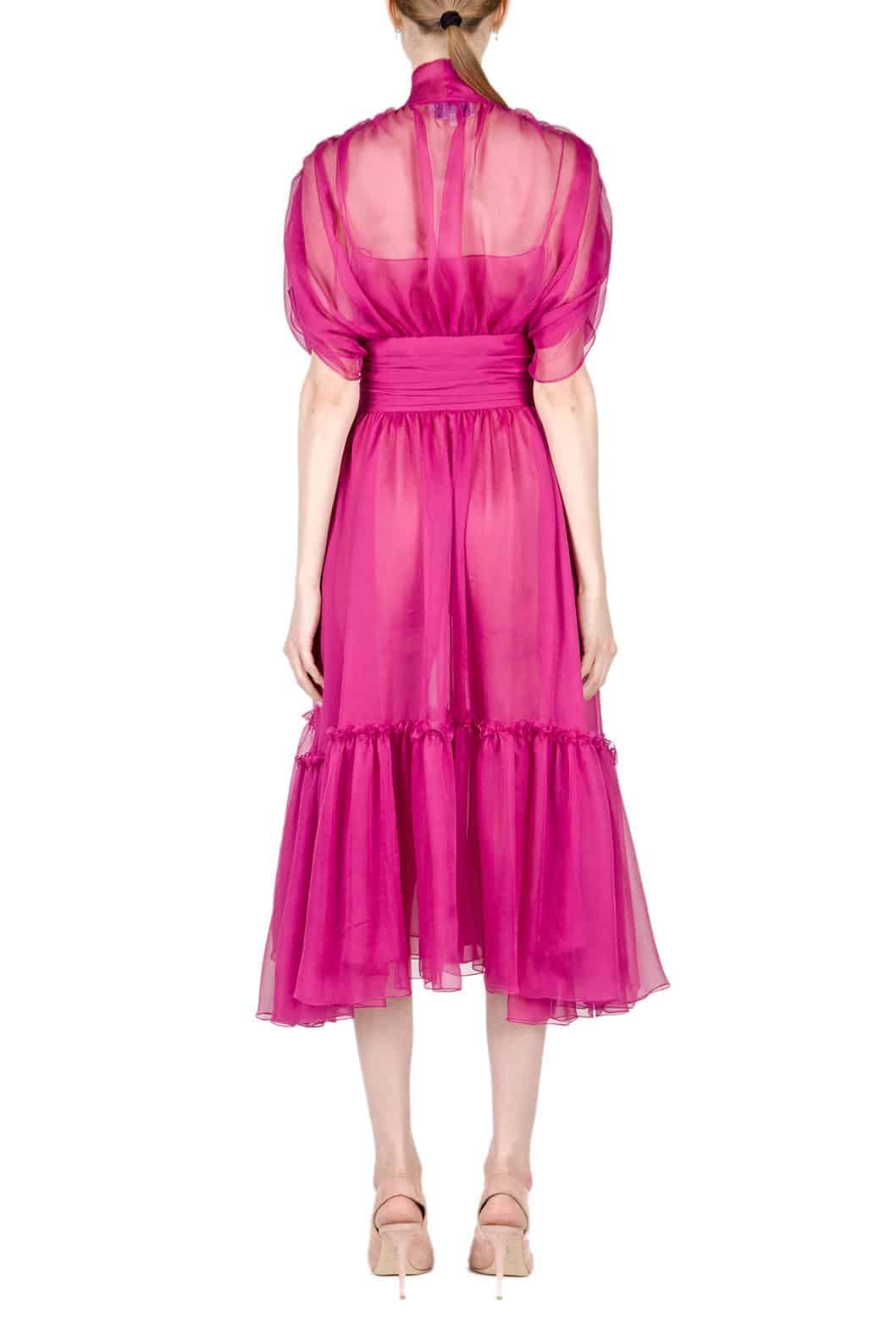 Luisa Beccaria Abito midi Charlotte in chiffon Duty-free