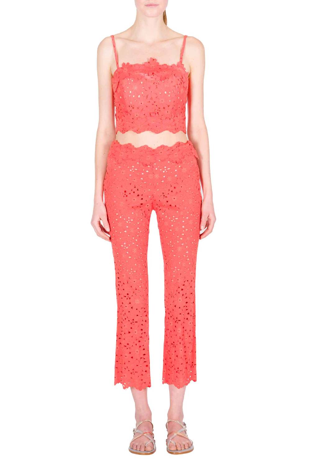 Luisa Beccaria Pantaloni Capri in pizzo floreale 50% di sconto per tempo limitato