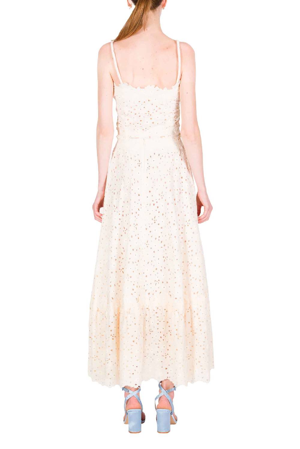Luisa Beccaria Top con spalline sottili in pizzo floreale 2025
