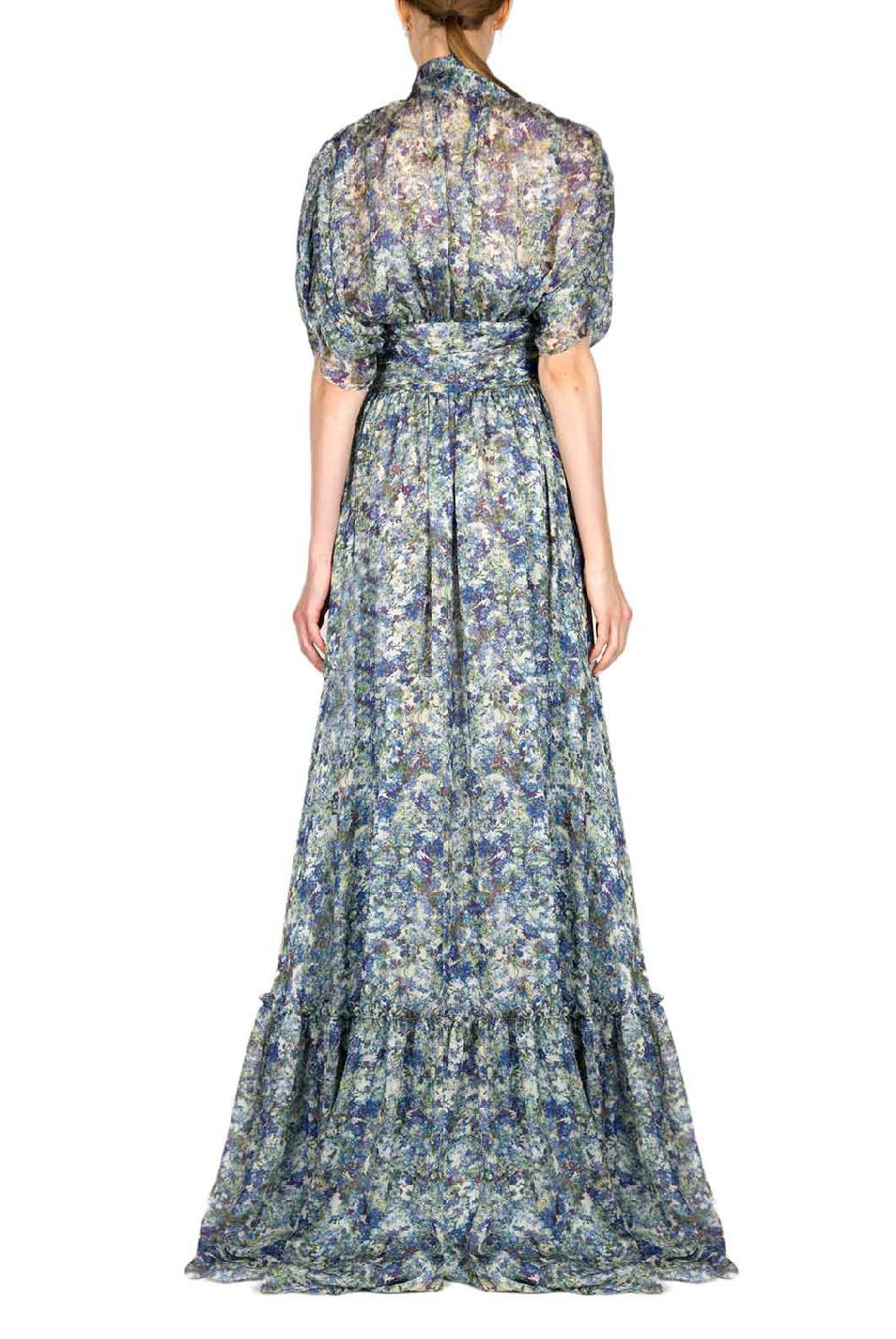 Luisa Beccaria Maxi abito in chiffon stampato Spedizione Gratuita