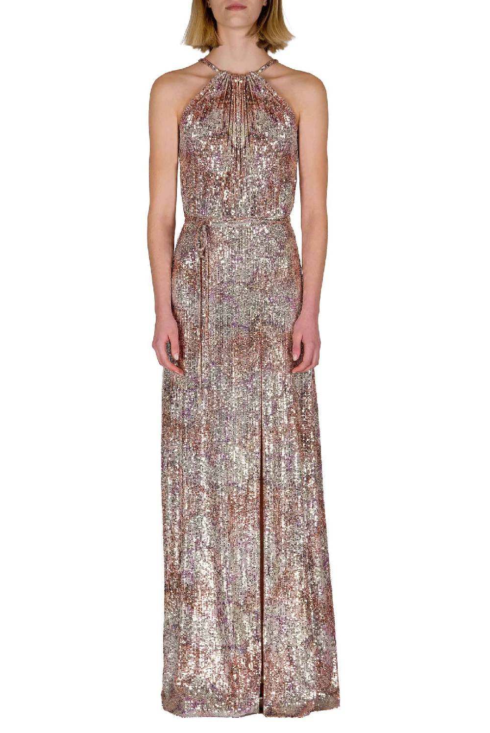 Luisa Beccaria Abito in paillettes marmorizzate con scollo all'americana Fino Al -60%