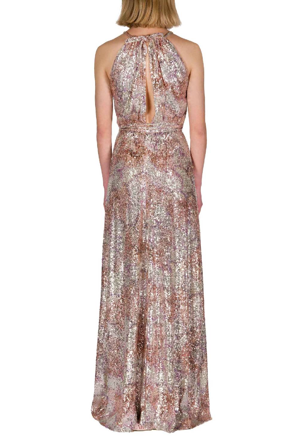 Luisa Beccaria Abito in paillettes marmorizzate con scollo all'americana Fino Al -60%