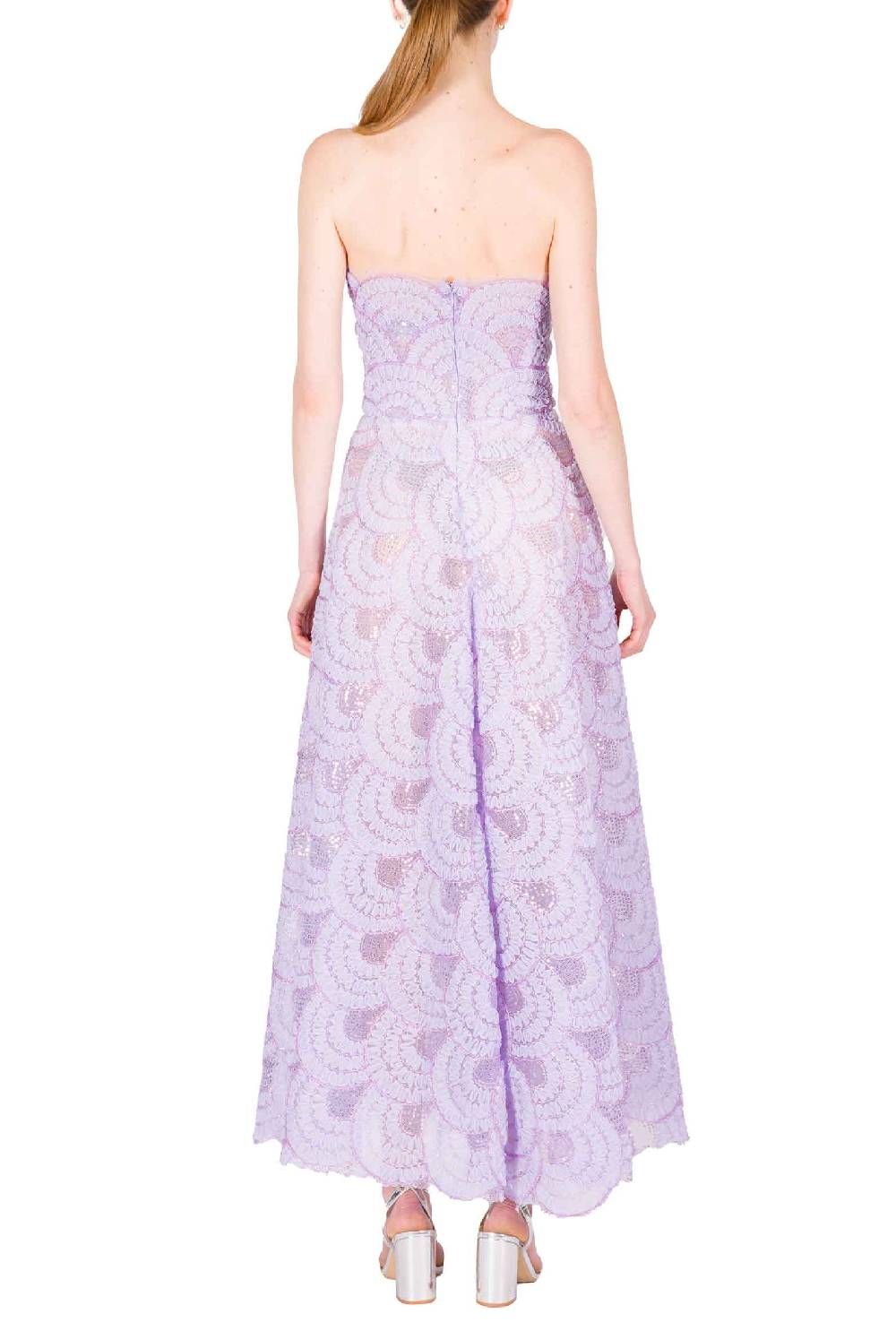 Luisa Beccaria Abito bustier midi in tulle con paillettes Affare Del Giorno