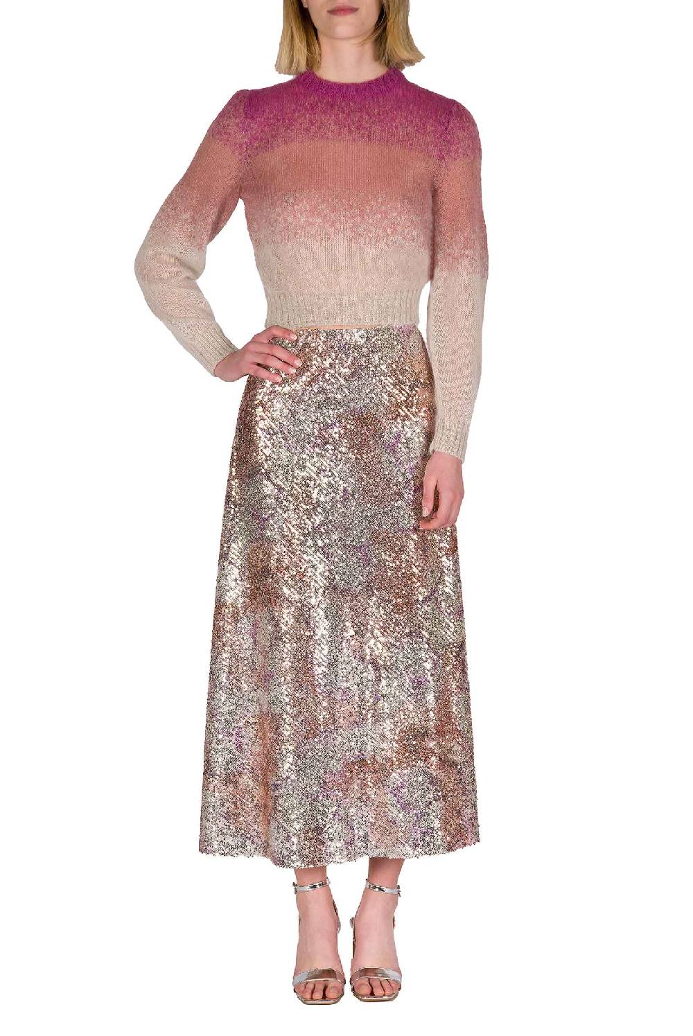 Luisa Beccaria Gonna con paillettes marmorizzate Sottocosto