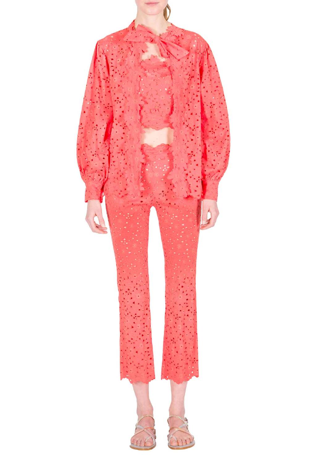 Luisa Beccaria Camicia in pizzo floreale Sconto