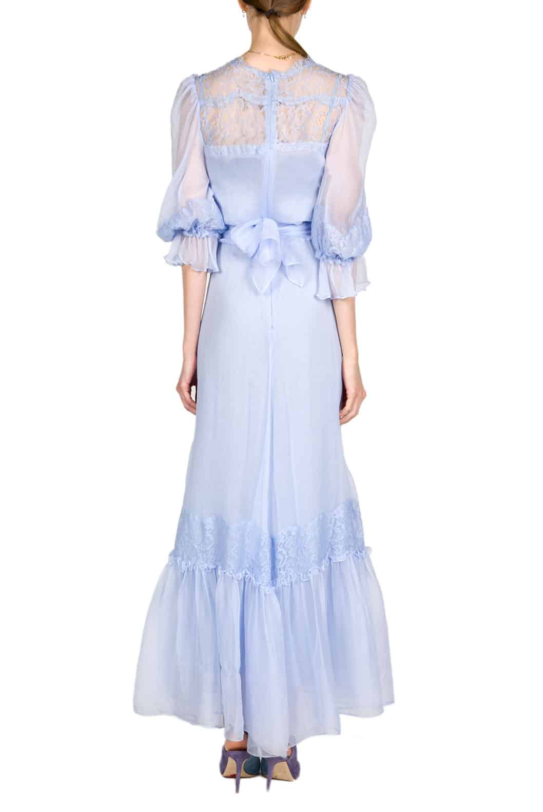 Luisa Beccaria Abito in chiffon decorato in pizzo Offerta