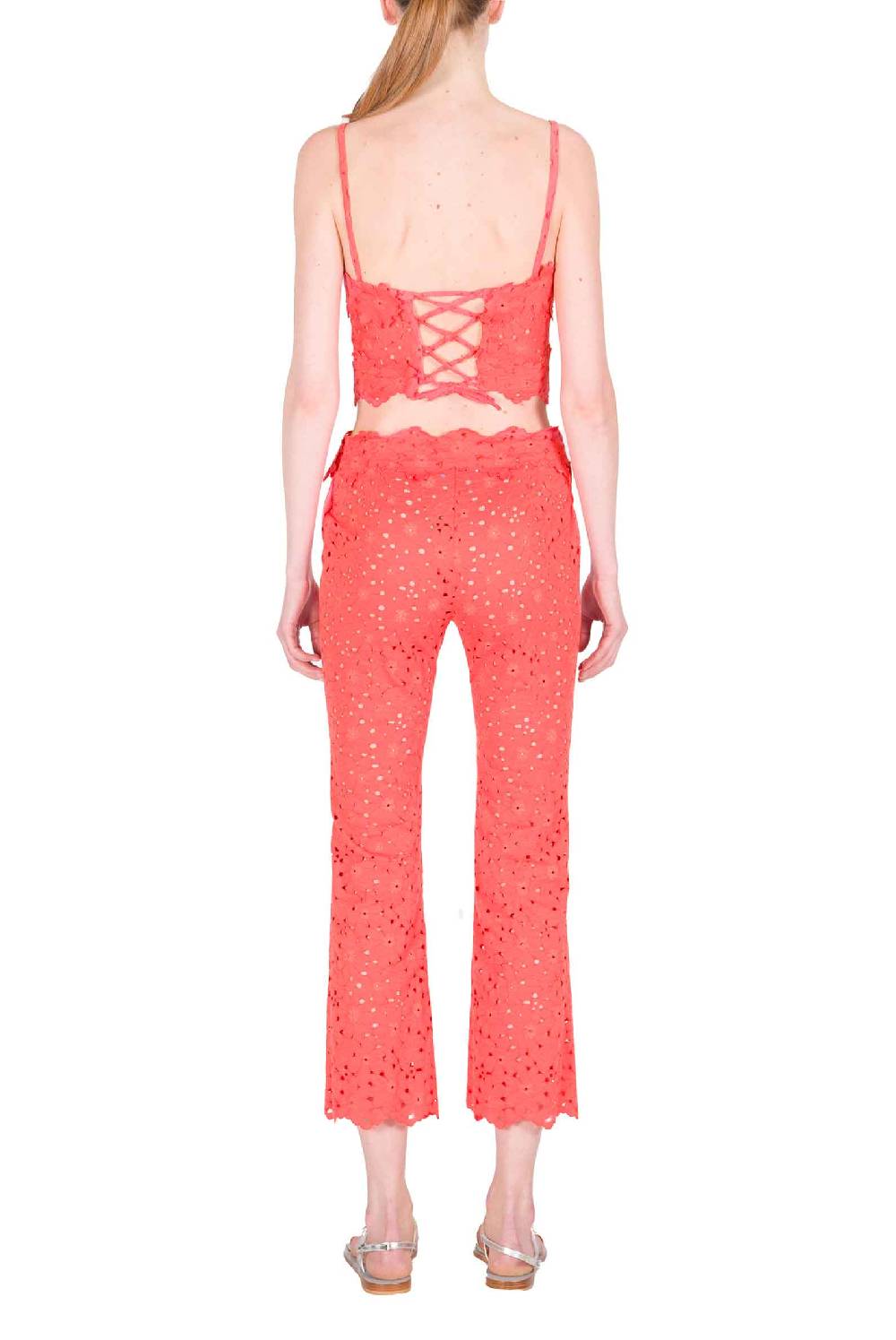 Luisa Beccaria Top in pizzo floreale incrociato Economico