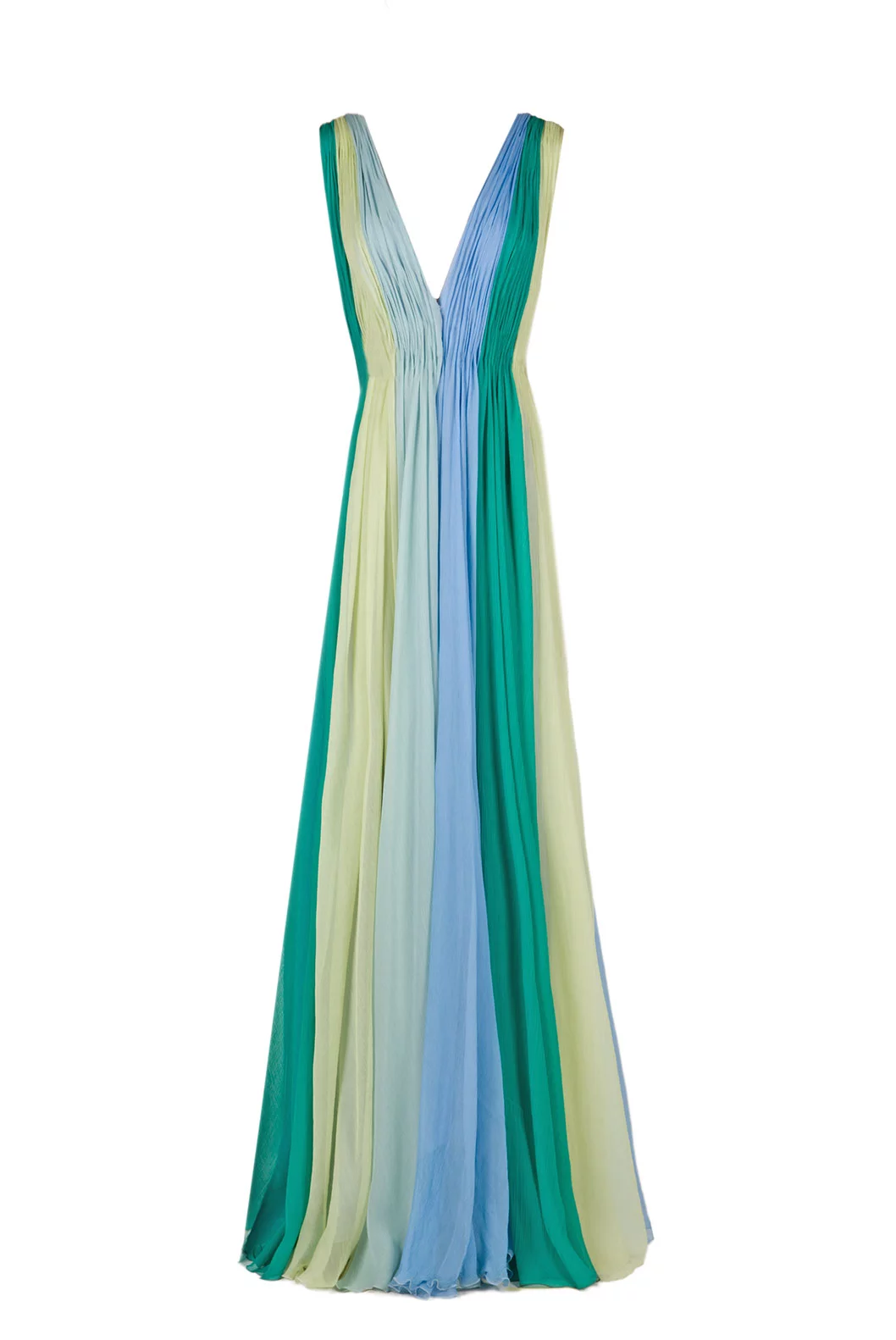 Luisa Beccaria Maxi abito in chiffon multicolore Outlet