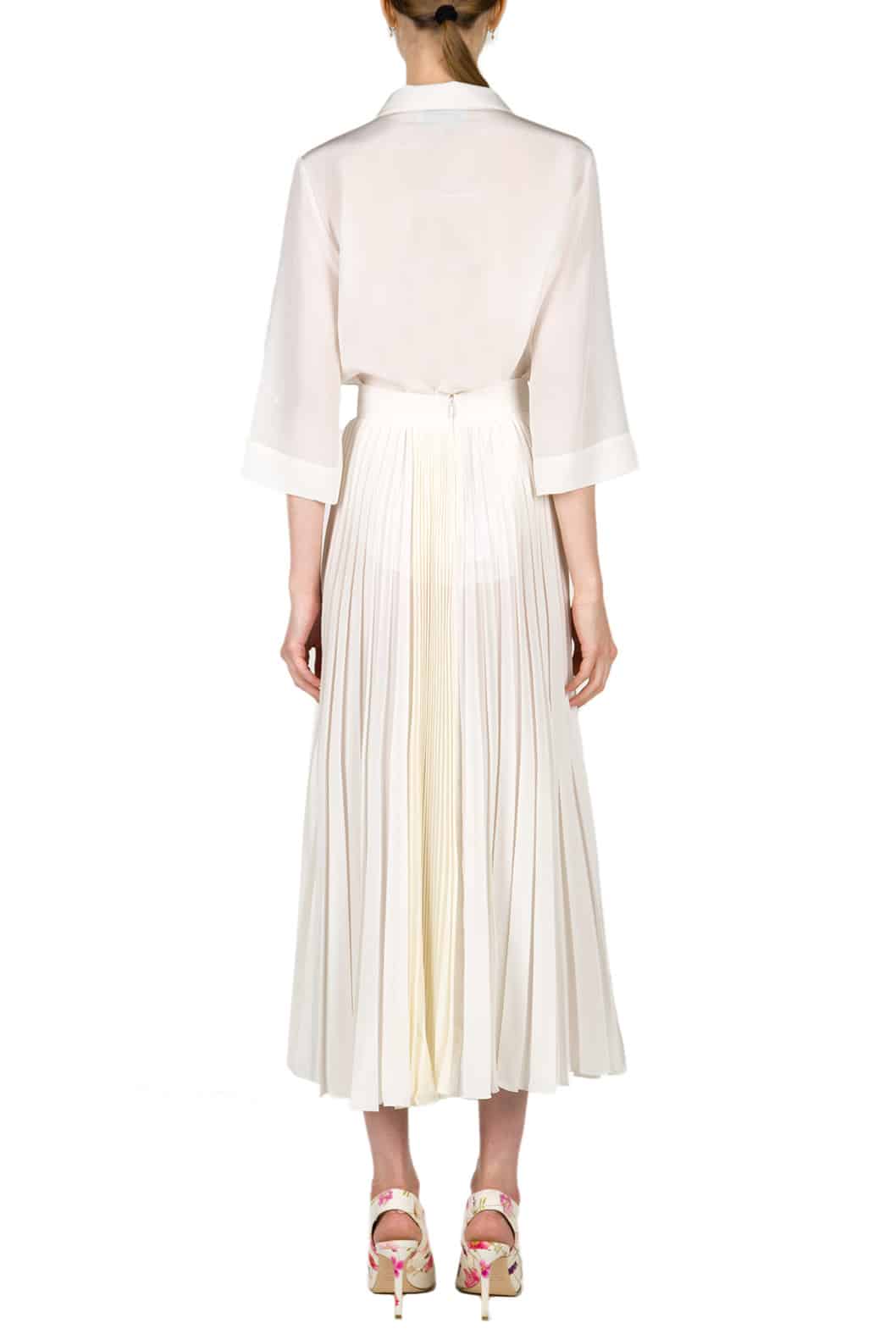 Luisa Beccaria Top in crêpe decorato con tasche applicate In Vendita