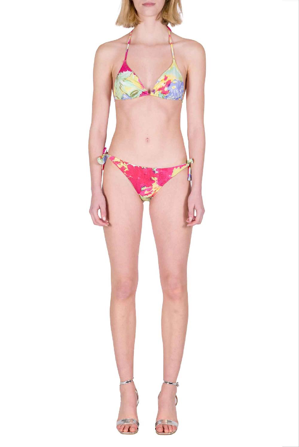 Luisa Beccaria Bikini Triangolo E Slip A Fiori Astratti Saldi