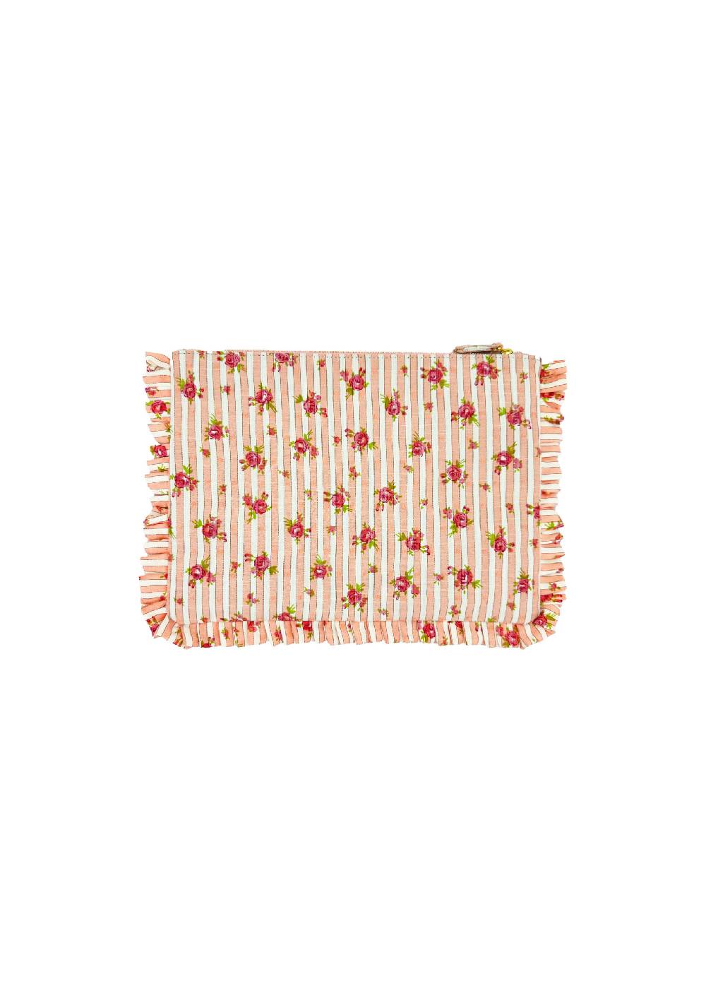 Luisa Beccaria Pochette Piccola a Mano Rose Rigate Rosa Sconto di tempo limitato