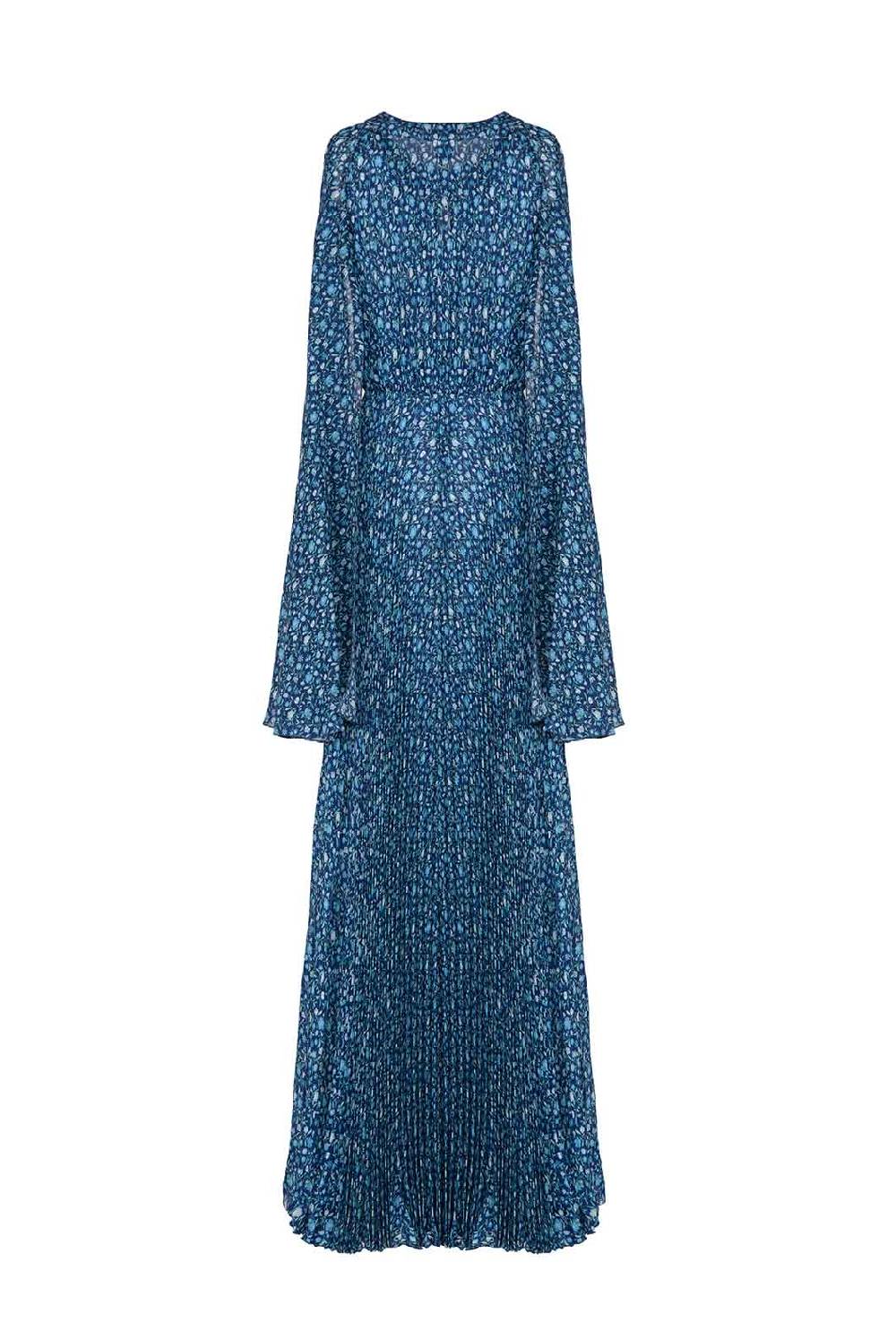 Luisa Beccaria Abito lungo micro floreale plissettato Offerta speciale