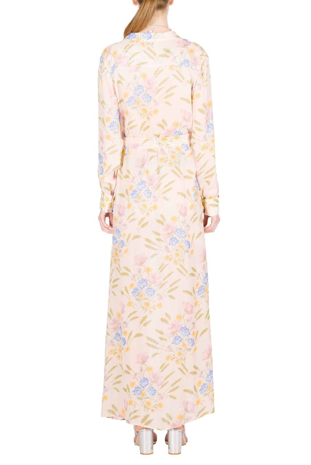 Luisa Beccaria Abito con fusciacca in georgette stampato in macro Blooming Mirage Comprare a buon mercato