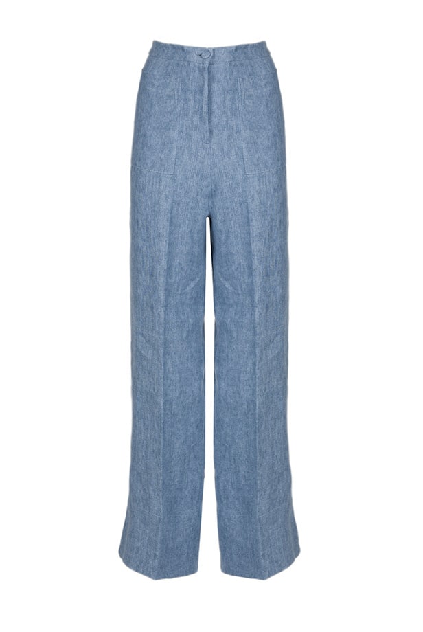 Luisa Beccaria Pantaloni a vita alta in lino Flash Sale