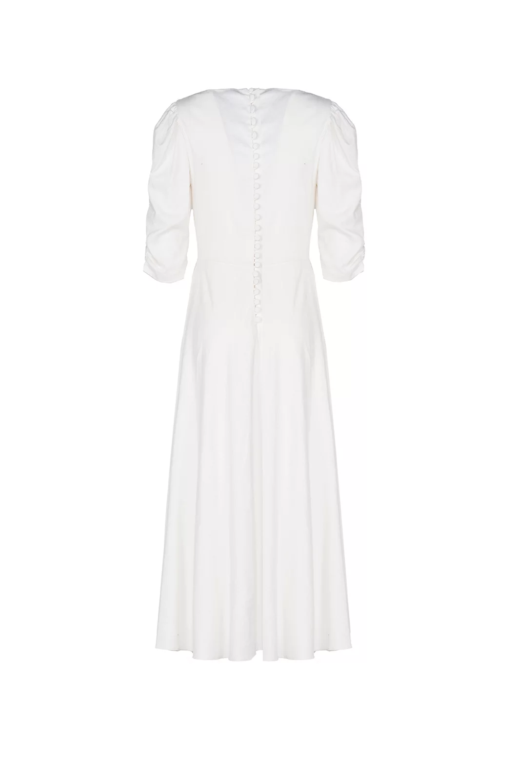 Luisa Beccaria Abito Anna in lino bianco elasticizzato Offerta esclusiva