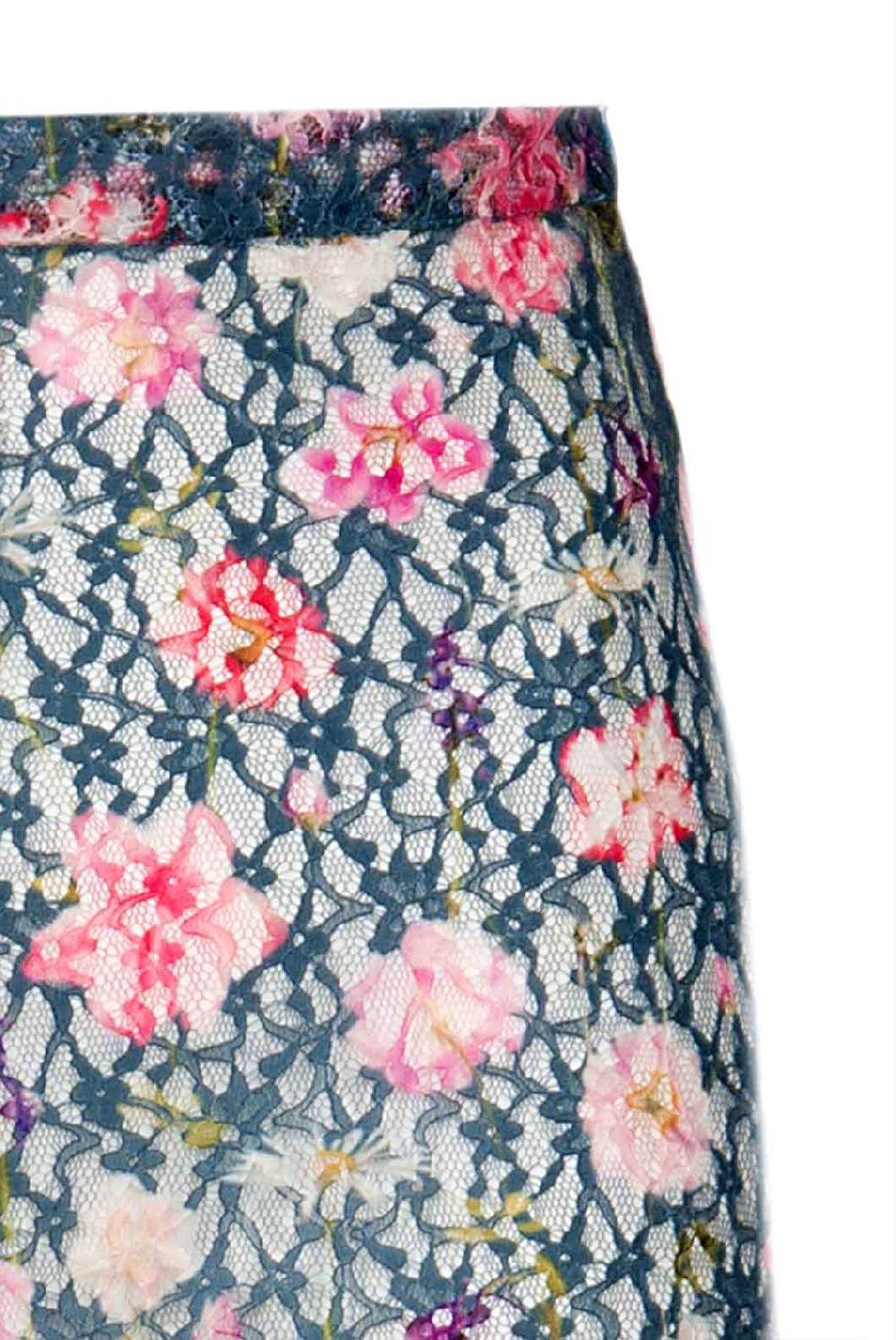 Luisa Beccaria Pantaloni svasati a vita alta in georgette con stampa floreale Cyber Monday