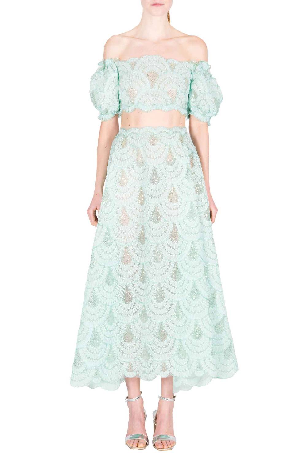 Luisa Beccaria Gonna a balze in tulle paillettes Offerta natalizia