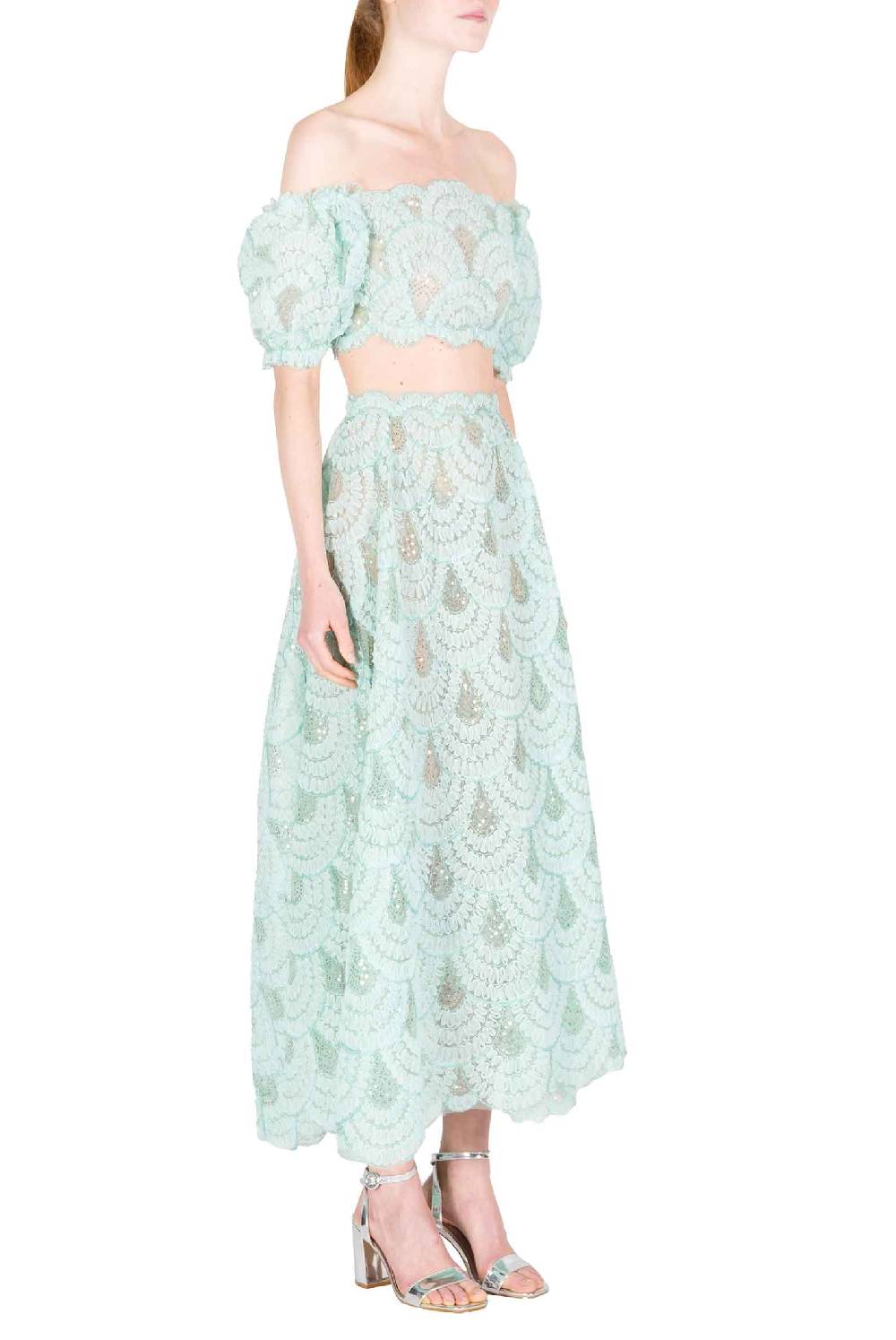 Luisa Beccaria Gonna a balze in tulle paillettes Offerta natalizia