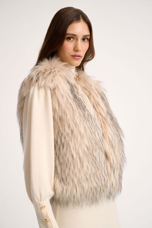 Luisa Spagnoli Smorfia - Gilet in faux fur Nuova